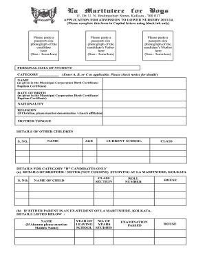 La Martiniere Kolkata Admission 23 List  Form