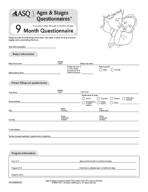 9 Month Asq  Form