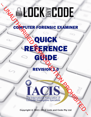 Lock and Code Quick Reference Guide  Form