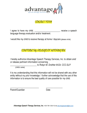 Speech Therapy Consent Form