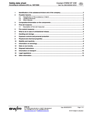 KF 23E Safety Data Sheet  Form