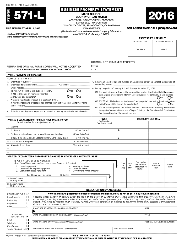 Form Boe 571 L