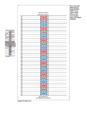 Panel Schedule Westinghouse BCodeMathbbcomb  Form