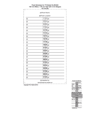 Panel Schedule Template  Form