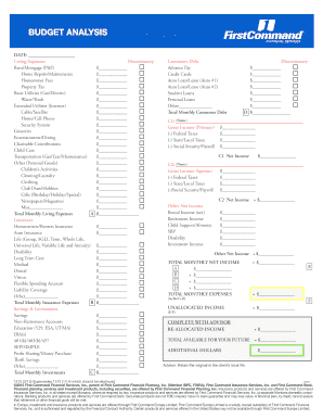 BUDGET ANALYSIS BSoftslateb  Form