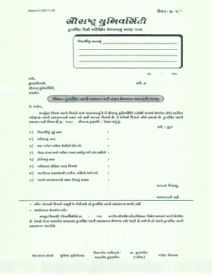 Saurashtra University Degree Certificate  Form