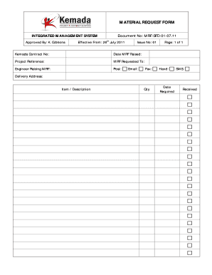 Material Request Form