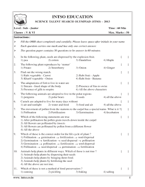 Stso Olympiad  Form