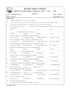 Intso Previous Papers  Form