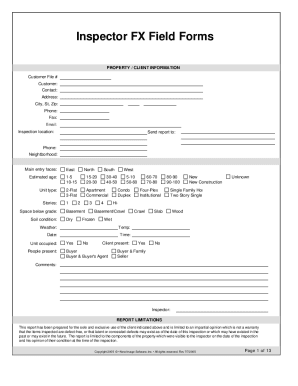 Inspector FX Field Forms