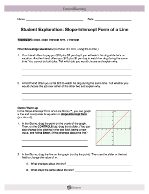 Slope Gizmo Answer Key PDF  Form