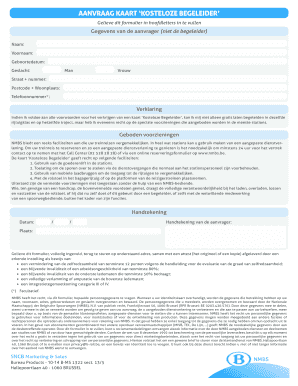 Aanvraag Kaart Kosteloze Begeleider SNCB Belgianrail  Form