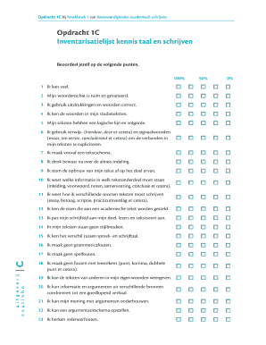 Opdracht 1C Inventarisatielijst Kennis Taal En Schrijven  Form