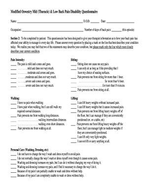 Disability Questionnaire  Form