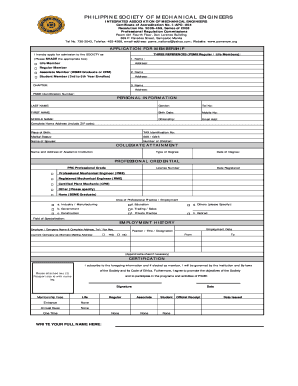 Philippine Society of Mechanical Engineers Psme Qatar  Form