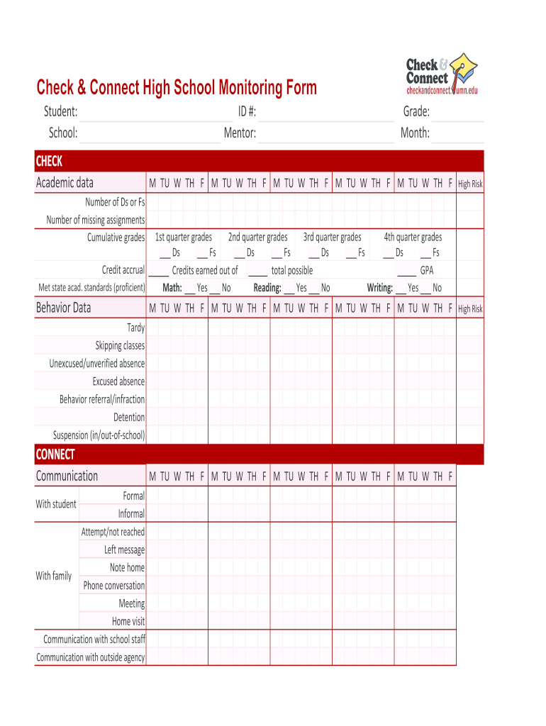 Check and Connect Forms