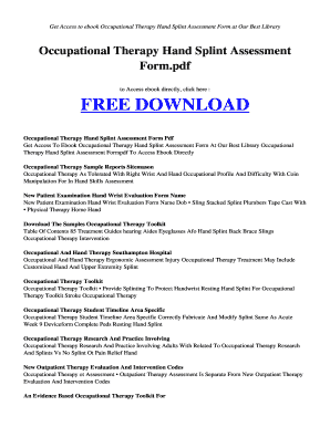 Occupational Therapy Assessment PDF  Form