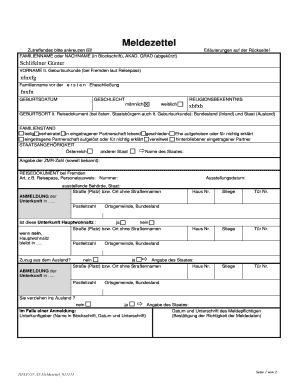 Meldezettel 20131101doc Studentenheim Dls21  Form