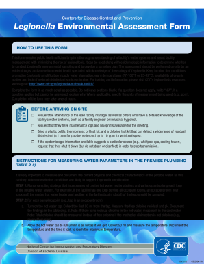  Cdc Legionella Environmental Assessment Form 2015-2024