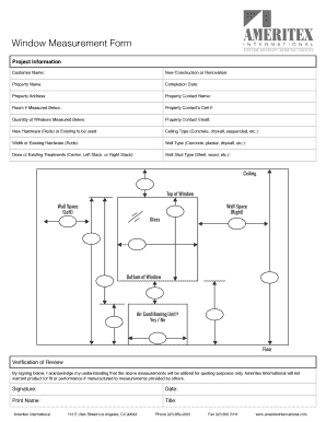 Window Measurement Form