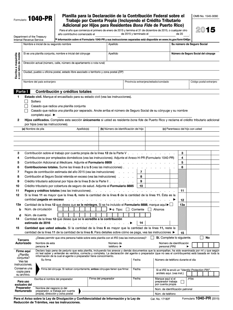  1040 Pr Form 2015