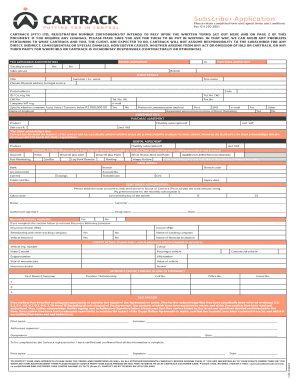  Subscriber Application  BCartrackb 2012