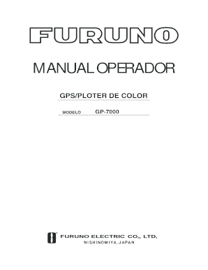 MANUAL OPERADOR GPSPLOTER DE COLOR MODELO GP7000 FURUNO ESPAA S Furuno  Form