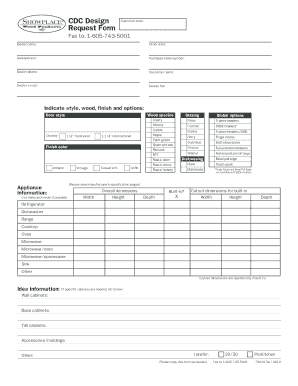 CDC Design Request Form Showplace Wood Products