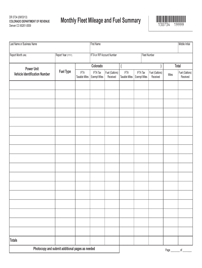 DR 0734 Colorado Gov  Form