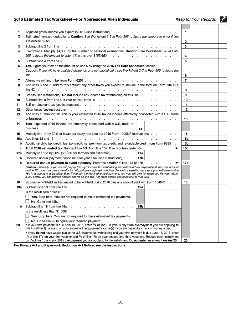  Estimated Tax Forms 2016