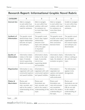 Graphic Novel Rubric  Form