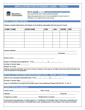  Extended Leave Form Nsw School 2015