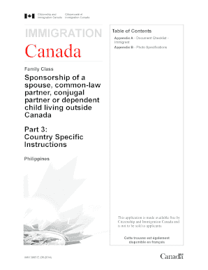  Application Form for Canadian Migration 2014-2023