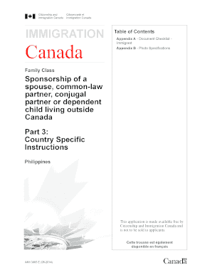  Application Form for Canadian Migration 2014-2024