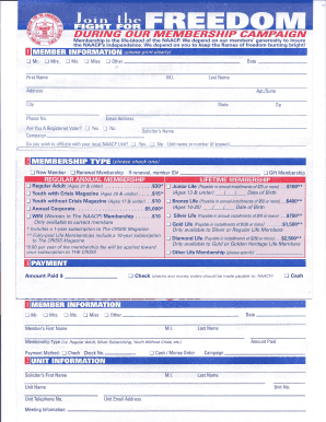 Naacp Membership Form PDF
