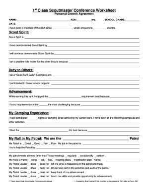 Personal Growth Worksheets  Form
