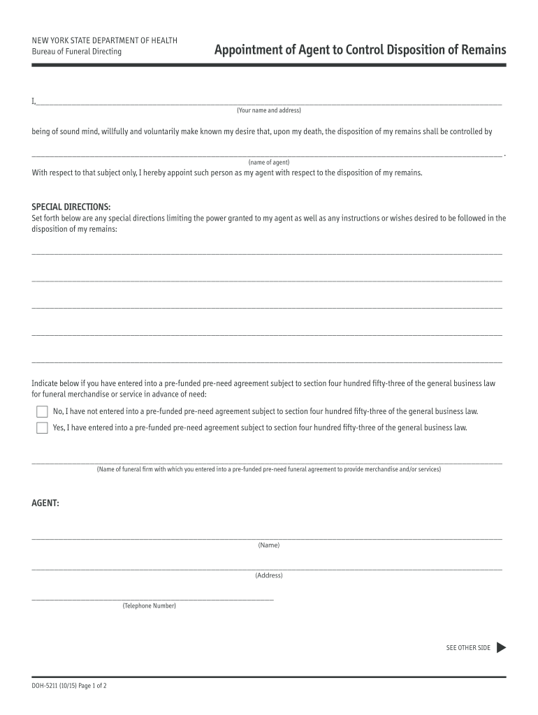  Removal Authorization Form for Human Remains 2015-2024