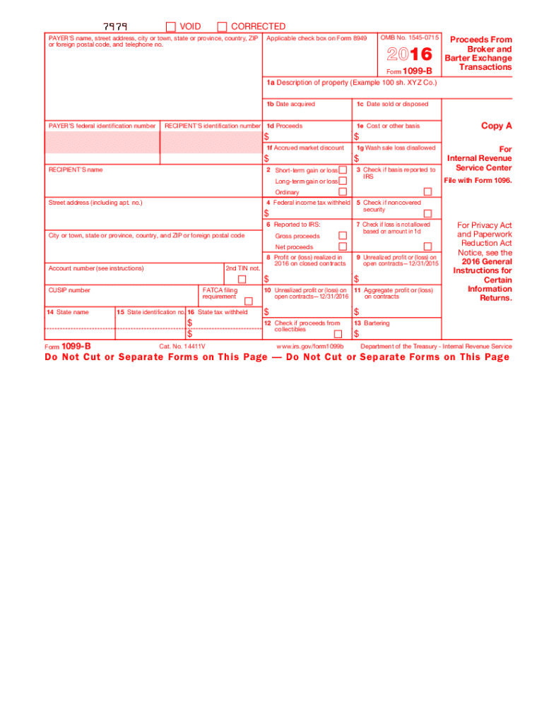  Form 1099 B 2016