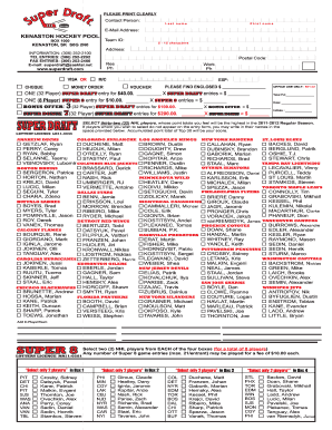 Kenaston Superdraft  Form