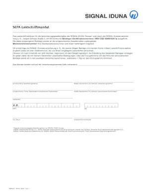 Signal Iduna Sepa Mandat  Form