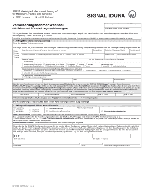 Signal Iduna Versicherungsnehmerwechsel  Form