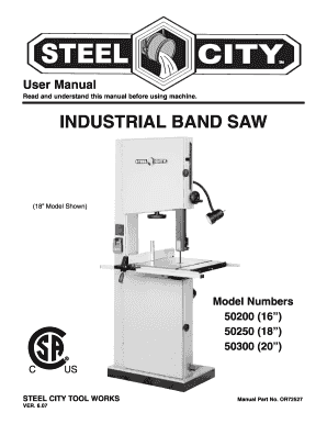 Steel City Bandsaw  Form