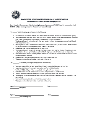 Sample Moa for Donation  Form