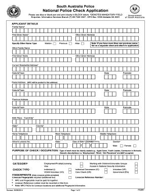 Police Check Application Form