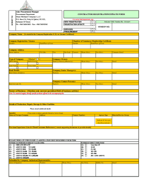 OMC Contractor Registration Form Oman Methanol