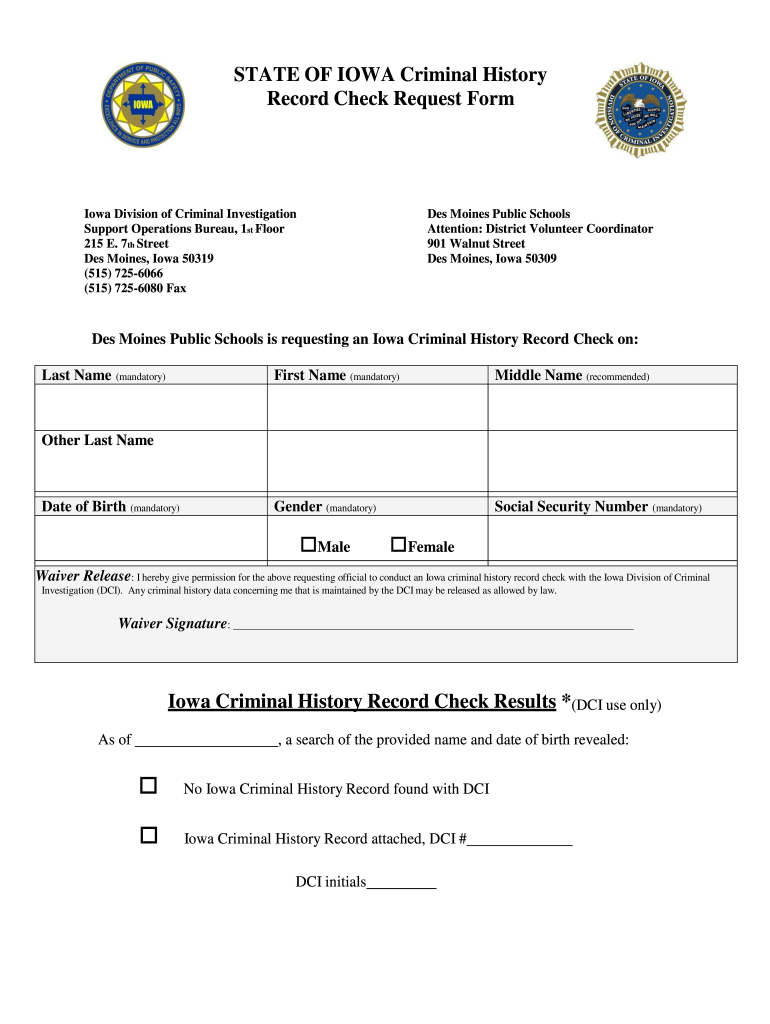 Ia Criminal Check Form