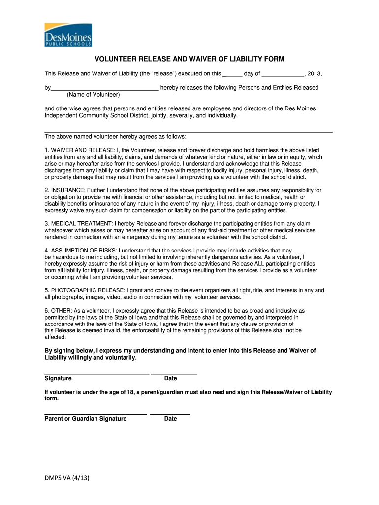  Release and Waiver of Liability Form  Bhubbellbbdmschoolsbborgb  Hubbell Dmschools 2013-2024