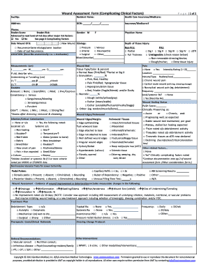 Wound Assessment Form Complicating Clinical Factors Vs 10 10 12 DOCX Michigan