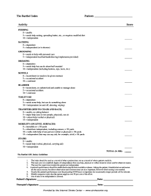 Barthel  Form