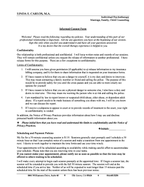 Informed Consent Form Creekside Counseling Associates